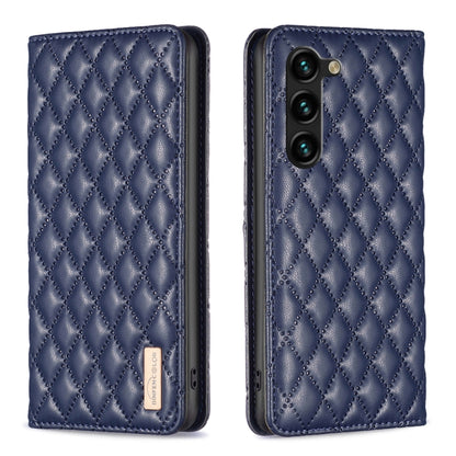 For Samsung Galaxy S25+ 5G Diamond Lattice Magnetic Leather Flip Phone Case(Blue) by buy2fix