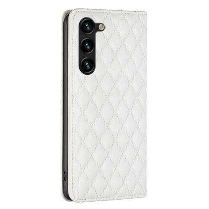 For Samsung Galaxy S25+ 5G Diamond Lattice Magnetic Leather Flip Phone Case(White) by buy2fix