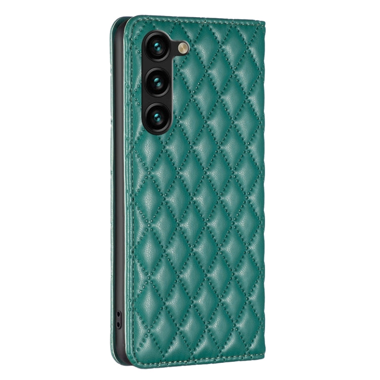 For Samsung Galaxy S25+ 5G Diamond Lattice Magnetic Leather Flip Phone Case(Green) by buy2fix