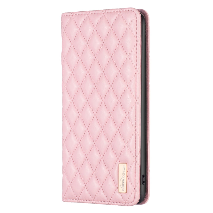 For Samsung Galaxy S25+ 5G Diamond Lattice Magnetic Leather Flip Phone Case(Pink) by buy2fix