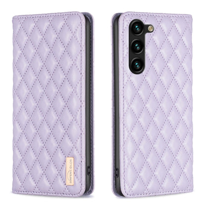 For Samsung Galaxy S25+ 5G Diamond Lattice Magnetic Leather Flip Phone Case(Purple) by buy2fix