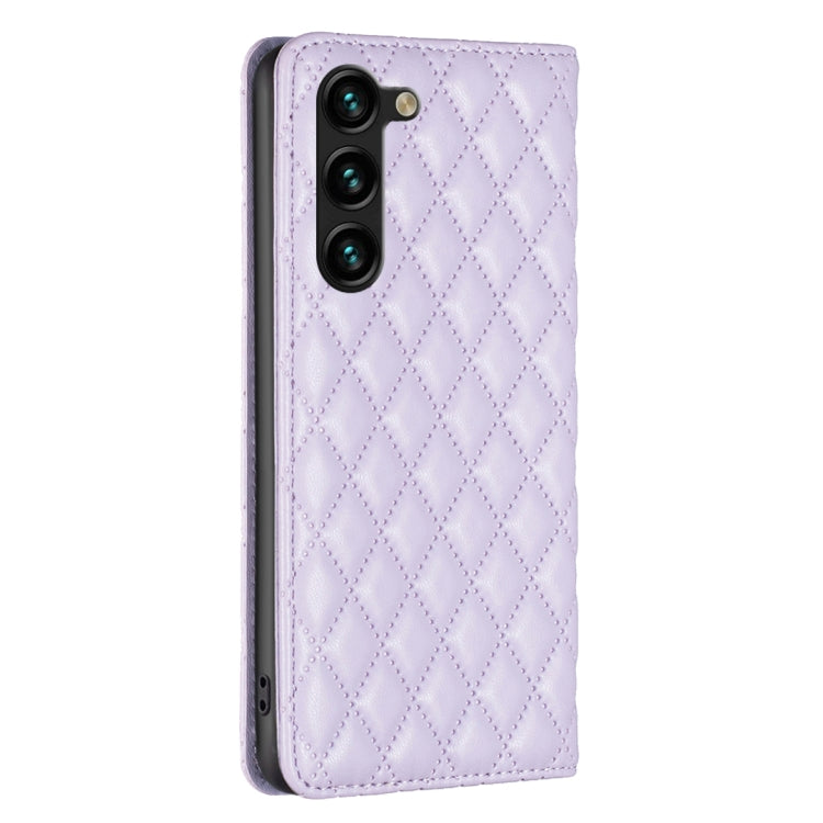 For Samsung Galaxy S25+ 5G Diamond Lattice Magnetic Leather Flip Phone Case(Purple) by buy2fix