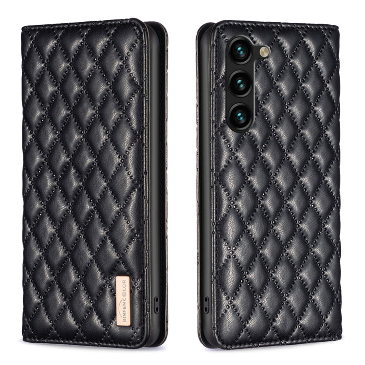 For Samsung Galaxy S25+ 5G Diamond Lattice Magnetic Leather Flip Phone Case(Black) by buy2fix