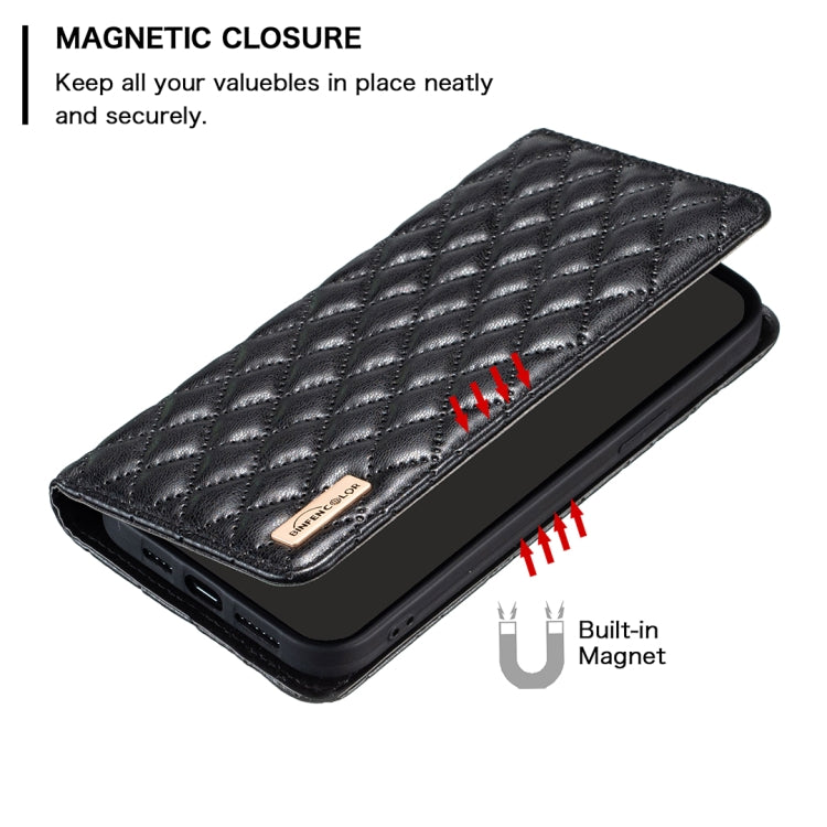For Samsung Galaxy S25+ 5G Diamond Lattice Magnetic Leather Flip Phone Case(Black) by buy2fix