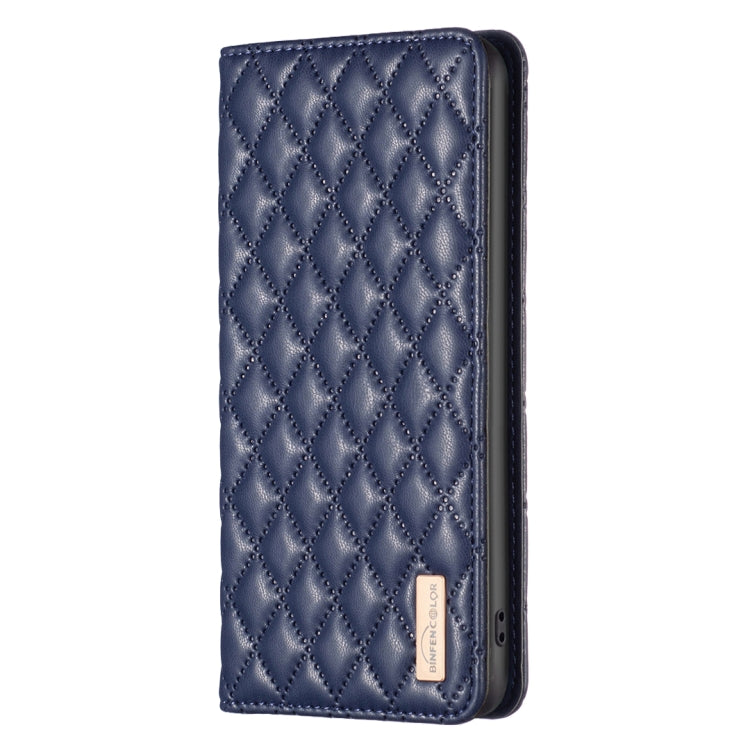 For Samsung Galaxy S25 Ultra 5G Diamond Lattice Magnetic Leather Flip Phone Case(Blue) by buy2fix