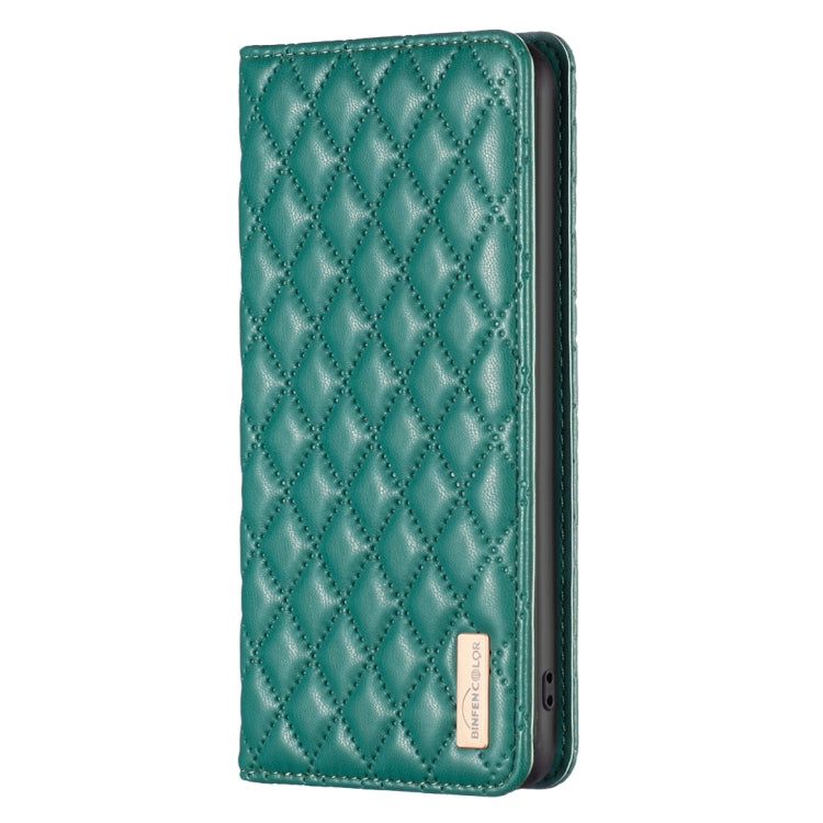 For Samsung Galaxy S25 Ultra 5G Diamond Lattice Magnetic Leather Flip Phone Case(Green) by buy2fix