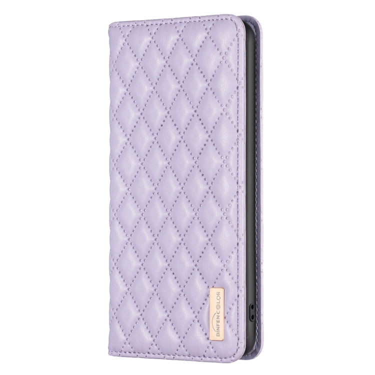 For Samsung Galaxy S25 Ultra 5G Diamond Lattice Magnetic Leather Flip Phone Case(Purple) by buy2fix