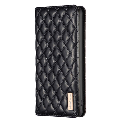For Samsung Galaxy S25 Ultra 5G Diamond Lattice Magnetic Leather Flip Phone Case(Black) by buy2fix