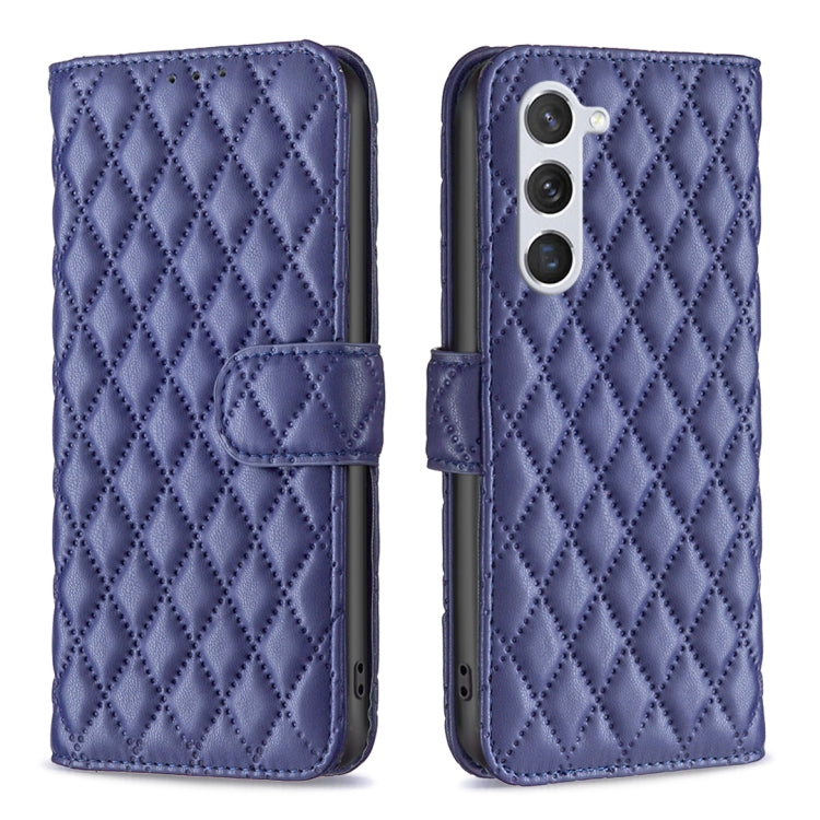 For Samsung Galaxy S25 5G Diamond Lattice Wallet Flip Leather Phone Case(Blue) by buy2fix