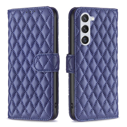 For Samsung Galaxy S25 5G Diamond Lattice Wallet Flip Leather Phone Case(Blue) by buy2fix