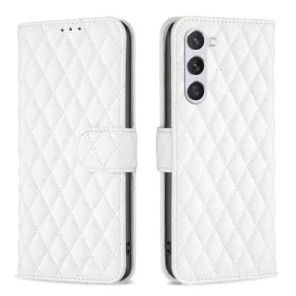 For Samsung Galaxy S25 5G Diamond Lattice Wallet Flip Leather Phone Case(White) by buy2fix