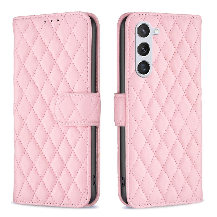 For Samsung Galaxy S25 5G Diamond Lattice Wallet Flip Leather Phone Case(Pink) by buy2fix