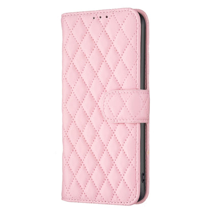 For Samsung Galaxy S25 5G Diamond Lattice Wallet Flip Leather Phone Case(Pink) by buy2fix