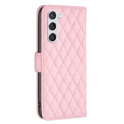 For Samsung Galaxy S25 5G Diamond Lattice Wallet Flip Leather Phone Case(Pink) by buy2fix