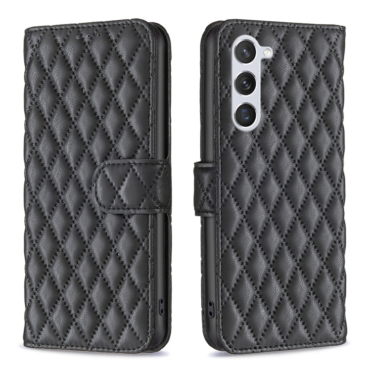 For Samsung Galaxy S25 5G Diamond Lattice Wallet Flip Leather Phone Case(Black) by buy2fix