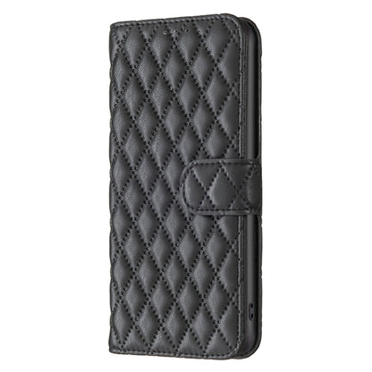 For Samsung Galaxy S25 5G Diamond Lattice Wallet Flip Leather Phone Case(Black) by buy2fix