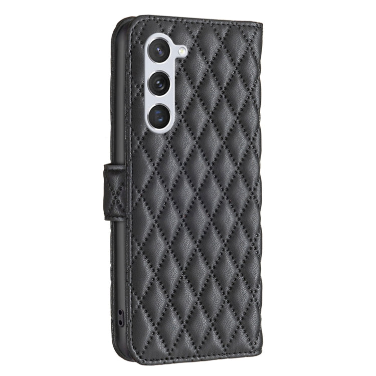 For Samsung Galaxy S25 5G Diamond Lattice Wallet Flip Leather Phone Case(Black) by buy2fix