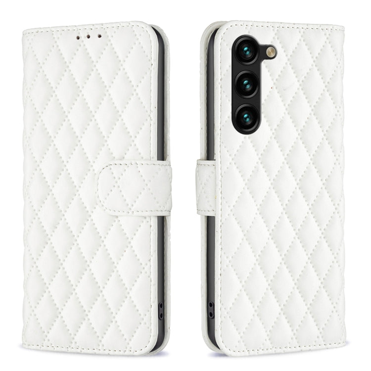 For Samsung Galaxy S25+ 5G Diamond Lattice Wallet Flip Leather Phone Case(White) by buy2fix