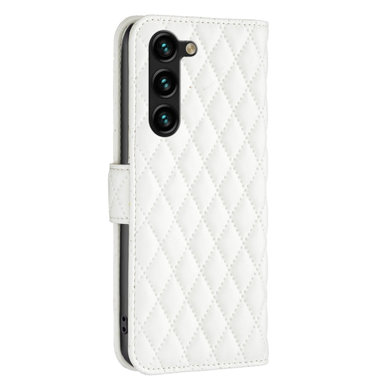 For Samsung Galaxy S25+ 5G Diamond Lattice Wallet Flip Leather Phone Case(White) by buy2fix