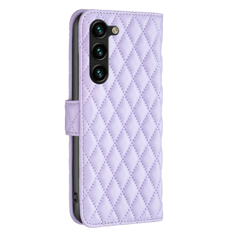 For Samsung Galaxy S25+ 5G Diamond Lattice Wallet Flip Leather Phone Case(Purple) by buy2fix