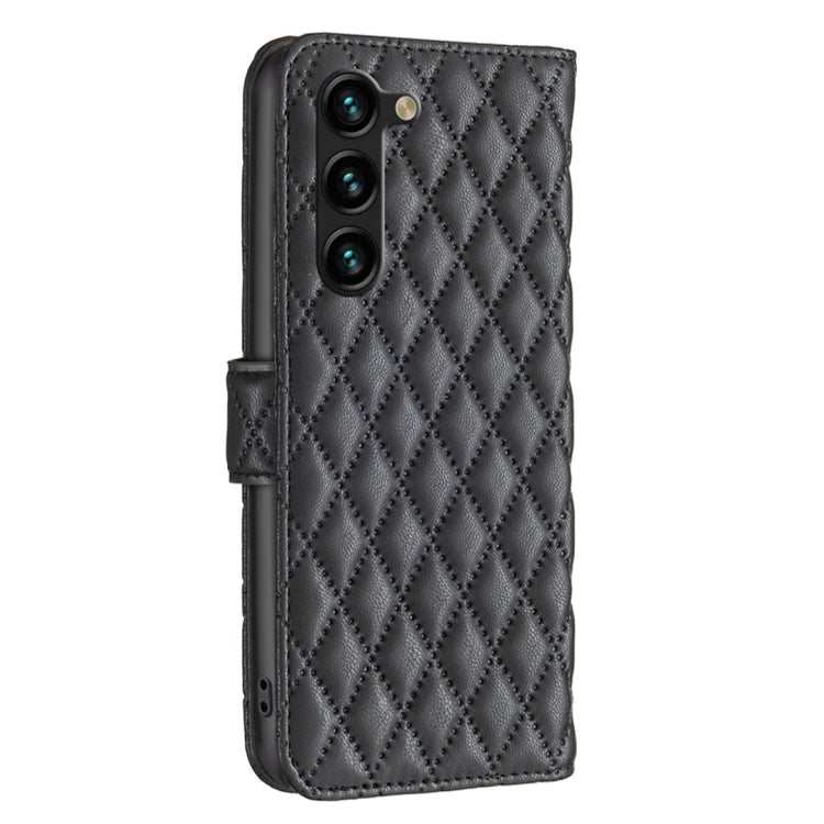 For Samsung Galaxy S25+ 5G Diamond Lattice Wallet Flip Leather Phone Case(Black) by buy2fix