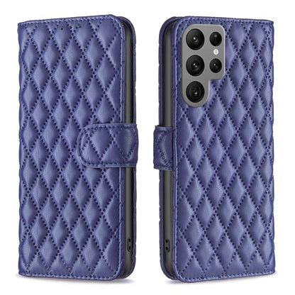 For Samsung Galaxy S25 Ultra 5G Diamond Lattice Wallet Flip Leather Phone Case(Blue) by buy2fix