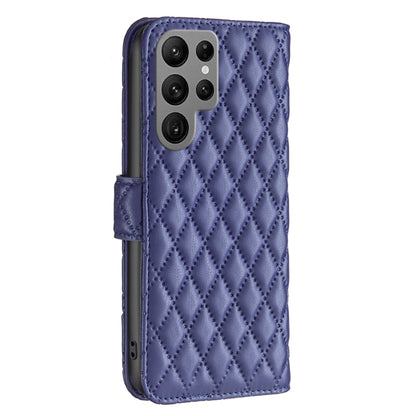 For Samsung Galaxy S25 Ultra 5G Diamond Lattice Wallet Flip Leather Phone Case(Blue) by buy2fix
