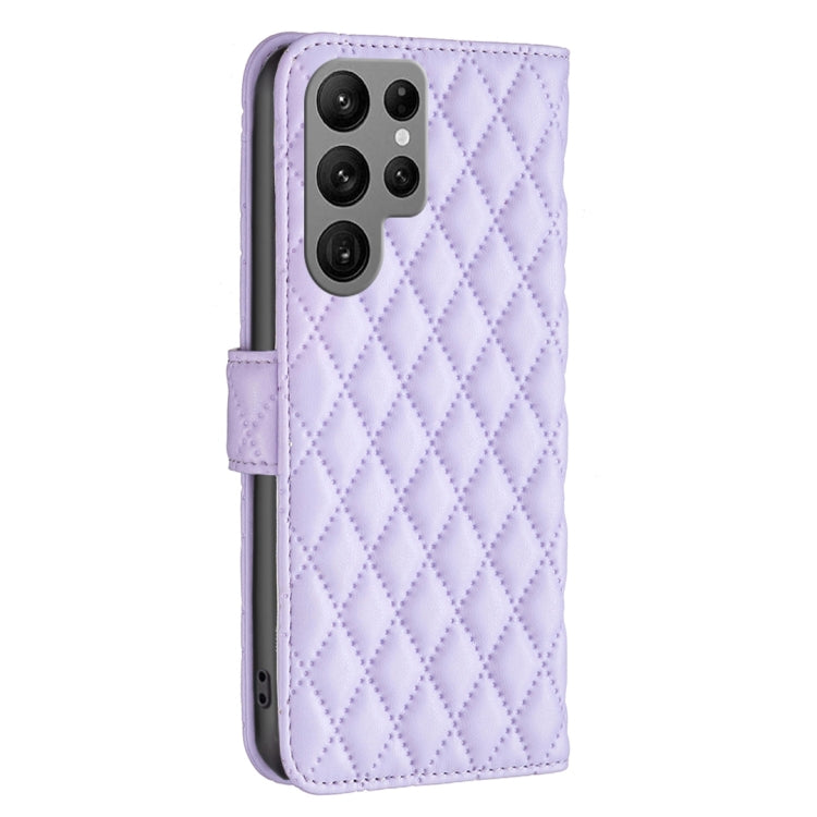 For Samsung Galaxy S25 Ultra 5G Diamond Lattice Wallet Flip Leather Phone Case(Purple) by buy2fix