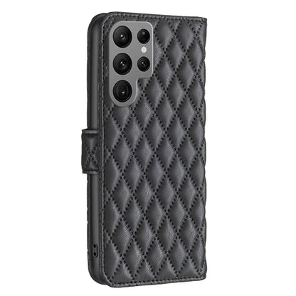 For Samsung Galaxy S25 Ultra 5G Diamond Lattice Wallet Flip Leather Phone Case(Black) by buy2fix