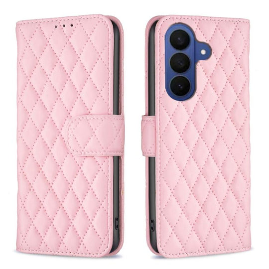For Samsung Galaxy S26 5G Diamond Lattice Wallet Flip Leather Phone Case(Pink)