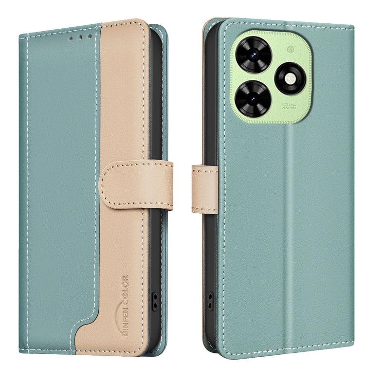 For Tecno Spark Go 2024 / 20C / Pop 8 Color Matching RFID Anti-theft Leather Phone Case(Green) by buy2fix