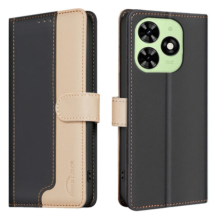 For Tecno Spark Go 2024 / 20C / Pop 8 Color Matching RFID Anti-theft Leather Phone Case(Black) by buy2fix