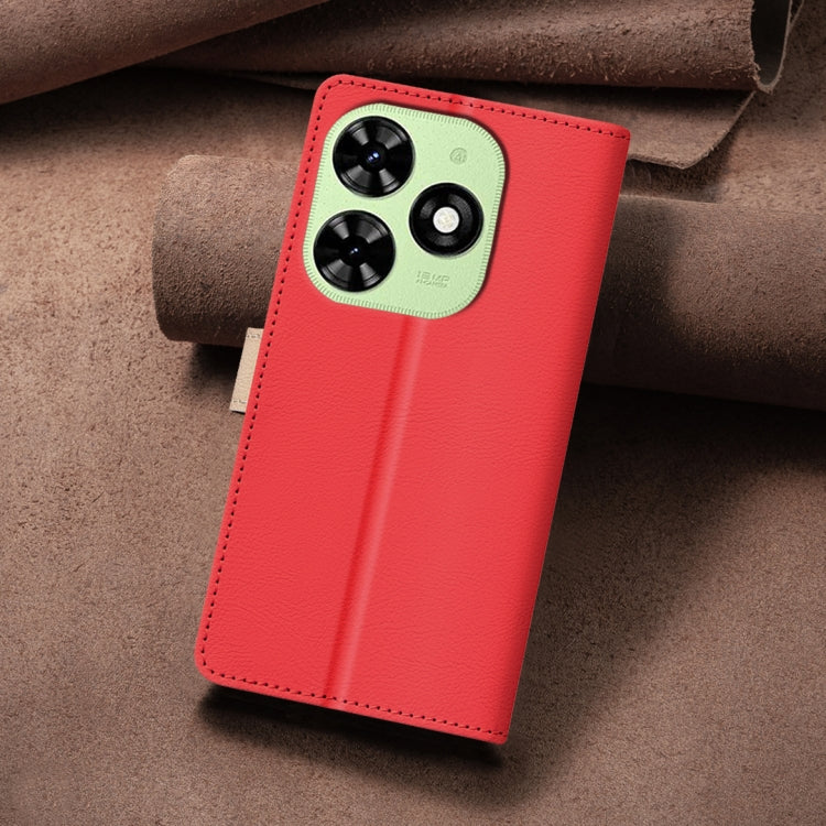 For Tecno Spark Go 2024 / 20C / Pop 8 Color Matching RFID Anti-theft Leather Phone Case(Red) by buy2fix