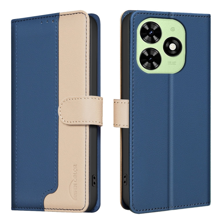 For Tecno Spark Go 2024 / 20C / Pop 8 Color Matching RFID Anti-theft Leather Phone Case(Blue) by buy2fix
