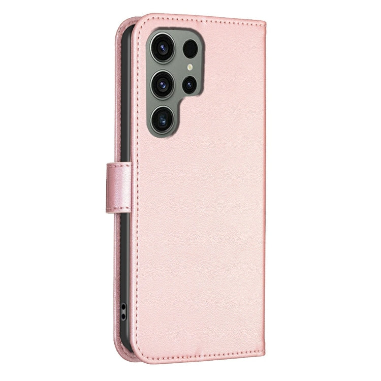 For Samsung Galaxy S25 Ultra 5G Four-leaf Embossed Leather Phone Case(Pink) by buy2fix