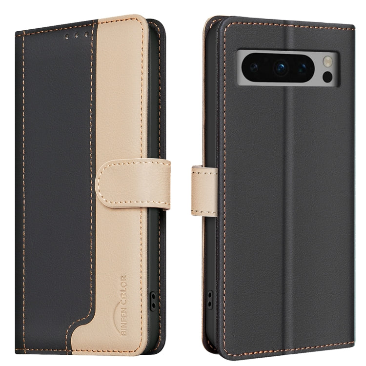 For Google Pixel 9 Pro Color Matching RFID Anti-theft Leather Phone Case(Black) by buy2fix