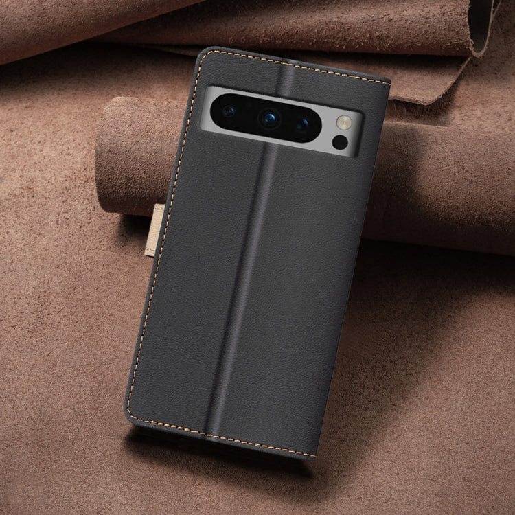 For Google Pixel 9 Pro Color Matching RFID Anti-theft Leather Phone Case(Black) by buy2fix