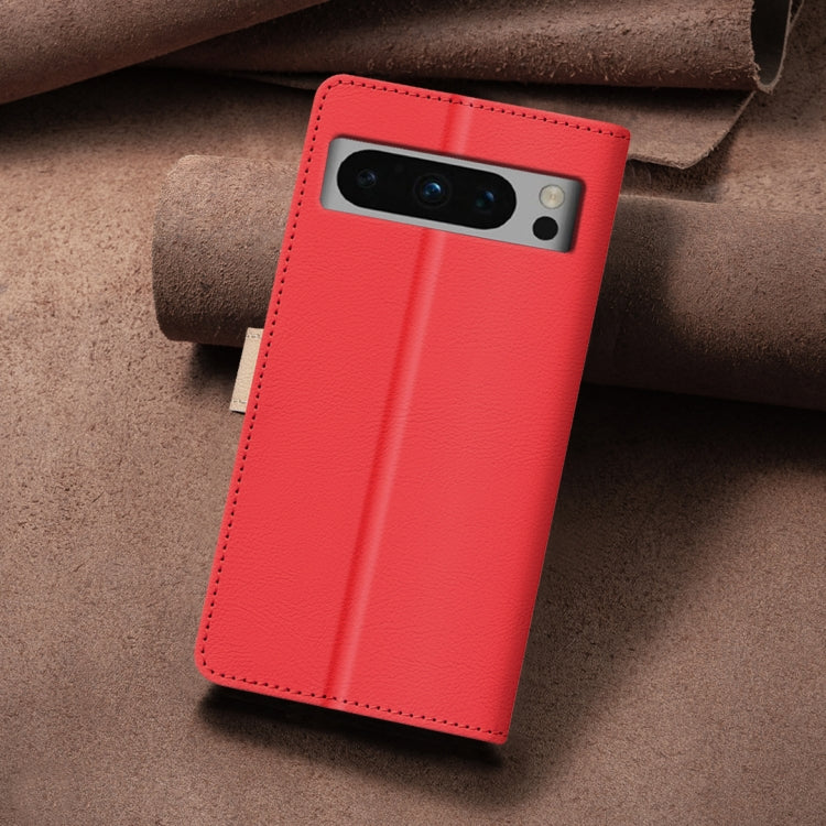 For Google Pixel 9 Pro Color Matching RFID Anti-theft Leather Phone Case(Red) by buy2fix