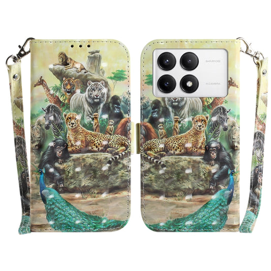 For Xiaomi Redmi K70 Pro / K70 3D Colored Flip Leather Phone Case(Zoo) - Xiaomi Cases by buy2fix | Online Shopping UK | buy2fix