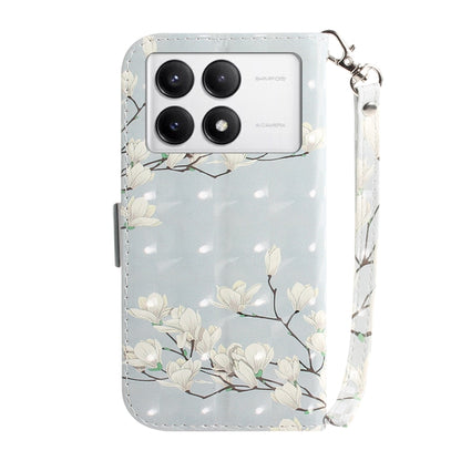 For Xiaomi Redmi K70 Pro / K70 3D Colored Flip Leather Phone Case(Magnolia) - Xiaomi Cases by buy2fix | Online Shopping UK | buy2fix