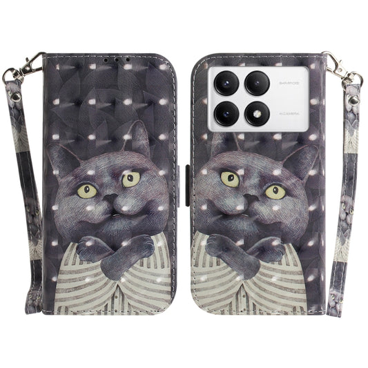 For Xiaomi Redmi K70 Pro / K70 3D Colored Flip Leather Phone Case(Hug Cat) - Xiaomi Cases by buy2fix | Online Shopping UK | buy2fix