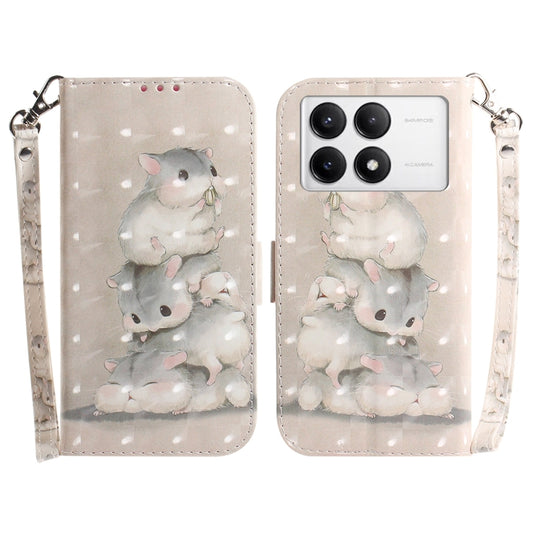 For Xiaomi Redmi K70 Pro / K70 3D Colored Flip Leather Phone Case(Squirrels) - Xiaomi Cases by buy2fix | Online Shopping UK | buy2fix