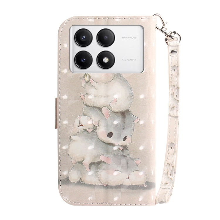 For Xiaomi Redmi K70 Pro / K70 3D Colored Flip Leather Phone Case(Squirrels) - Xiaomi Cases by buy2fix | Online Shopping UK | buy2fix