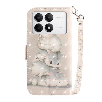 For Xiaomi Redmi K70 Pro / K70 3D Colored Flip Leather Phone Case(Squirrels) - Xiaomi Cases by buy2fix | Online Shopping UK | buy2fix