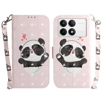 For Xiaomi Redmi K70 Pro / K70 3D Colored Flip Leather Phone Case(Heart Panda) - Xiaomi Cases by buy2fix | Online Shopping UK | buy2fix