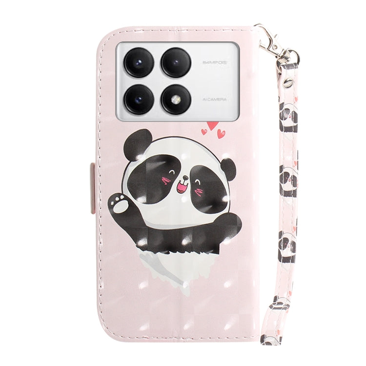 For Xiaomi Redmi K70 Pro / K70 3D Colored Flip Leather Phone Case(Heart Panda) - Xiaomi Cases by buy2fix | Online Shopping UK | buy2fix
