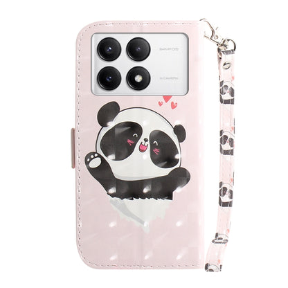 For Xiaomi Redmi K70 Pro / K70 3D Colored Flip Leather Phone Case(Heart Panda) - Xiaomi Cases by buy2fix | Online Shopping UK | buy2fix