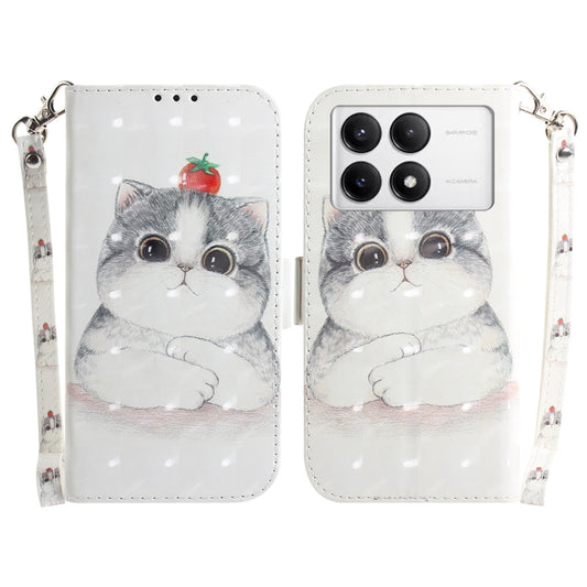 For Xiaomi Redmi K70 Pro / K70 3D Colored Flip Leather Phone Case(Cute Cat) - Xiaomi Cases by buy2fix | Online Shopping UK | buy2fix