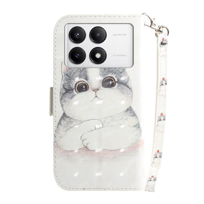 For Xiaomi Redmi K70 Pro / K70 3D Colored Flip Leather Phone Case(Cute Cat) - Xiaomi Cases by buy2fix | Online Shopping UK | buy2fix