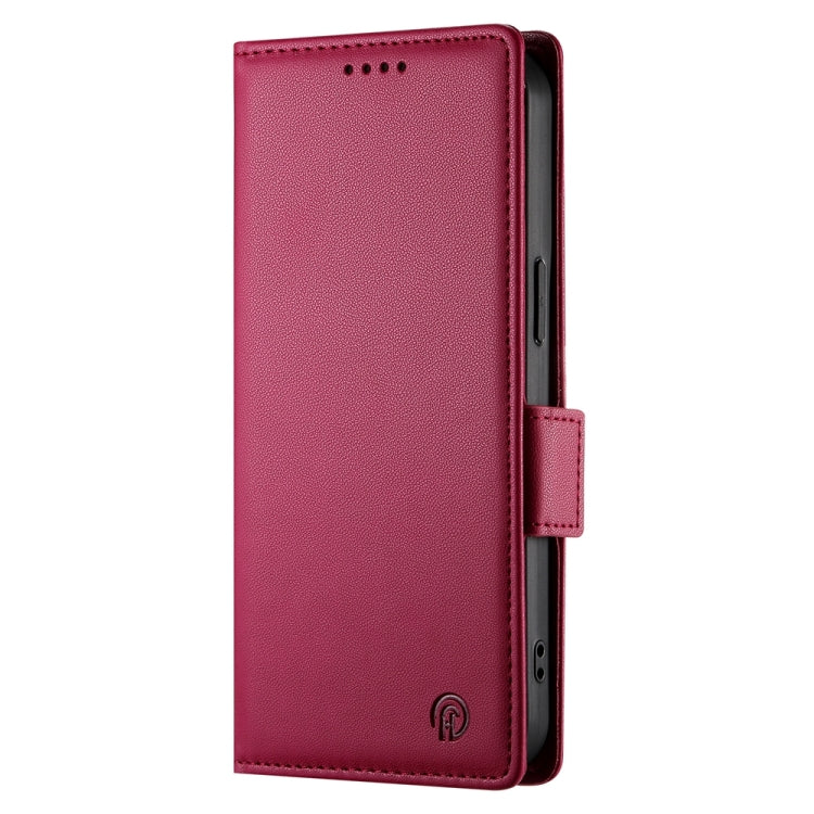 For Google Pixel 9 Pro Side Buckle Magnetic Frosted Leather Phone Case(Wine Red) by buy2fix